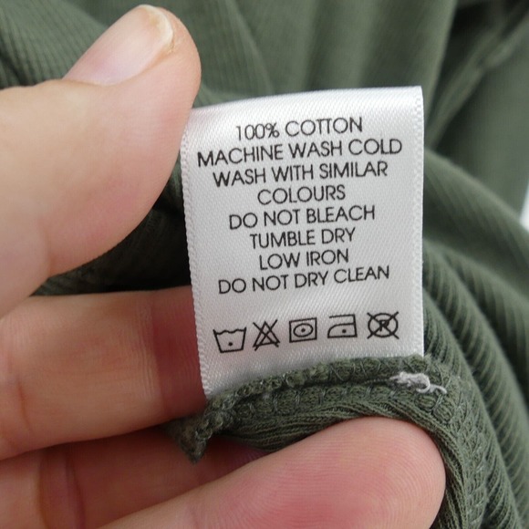 ABLE Women's Julia Anywhere Top in Thyme Green Size XL Long Sleeve Henley Cotton - Picture 8 of 9